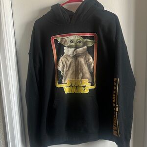 Star Wars Black Hoodie with Baby Yoda Graphic